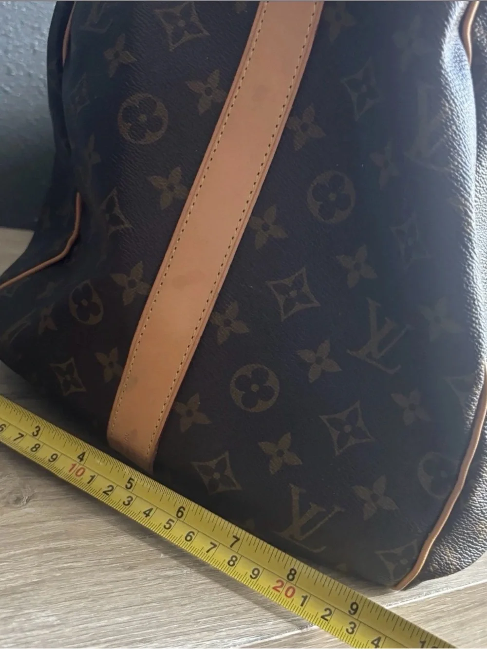 Auth LOUIS VUITTON Keepall Bandouliere 55 Monogram Canvas Duffel Bag PVD Initial